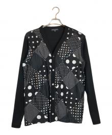 COMME des GARCONS HOMME（コムデギャルソン オム）の古着「フロントドットプリントダイヤパッチワークカーディガン」｜ブラック