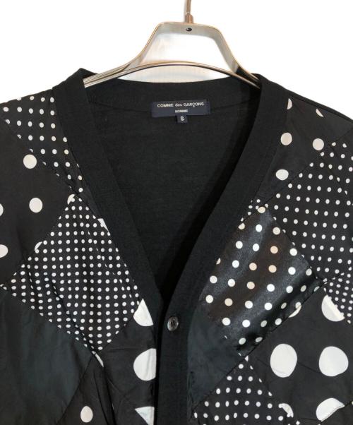 COMME des GARCONS HOMME（コムデギャルソン オム）COMME des GARCONS HOMME (コムデギャルソン オム) フロントドットプリントダイヤパッチワークカーディガン ブラック サイズ:Sの古着・服飾アイテム