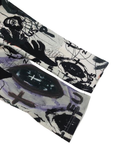 COMME des GARCONS HOMME（コムデギャルソン オム）COMME des GARCONS HOMME (コムデギャルソン オム) 総柄レギンスパンツ ブラック×ホワイト サイズ:Mの古着・服飾アイテム