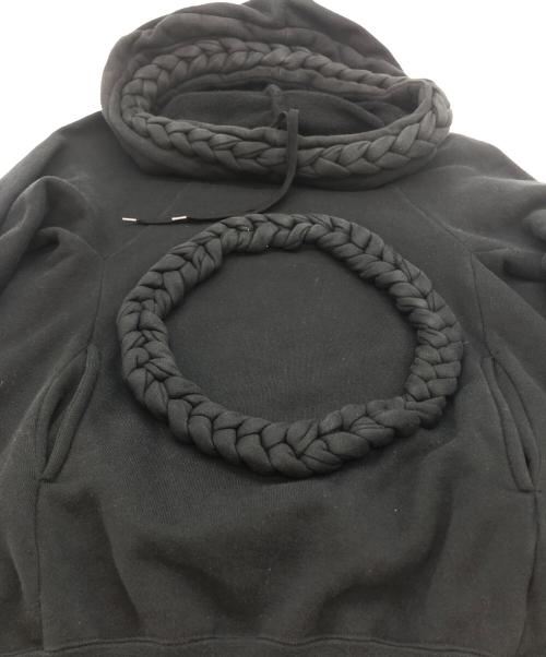 BERNHARD WILLHELM（ベルンハルト ウィルヘルム）BERNHARD WILLHELM (ベルンハルト ウィルヘルム) 縄パーカー ブラック サイズ:XSの古着・服飾アイテム