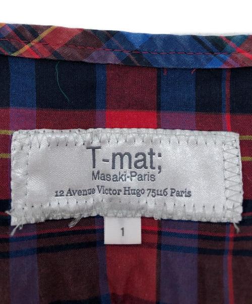 T-mat Masaki-Paris（ティーマット マサキ パリス）T-MAT Masaki-paris (ティーマット マサキ パリス) ノースリーブオーバーチェックブラウス レッド サイズ:1の古着・服飾アイテム