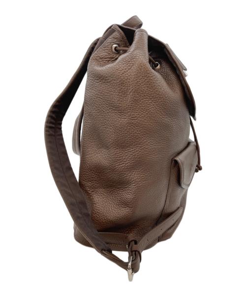 PELLE MORBIDA（ペッレモルビダ）PELLE MORBIDA (ペッレモルビダ) レザーフラップバックパック ブラウンの古着・服飾アイテム
