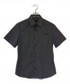 PRADAプラダ）の古着「コットンタイプライターショートスリーブシャツ」｜ブラック