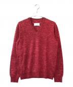 Maison Margielaメゾンマルジェラ）の古着「エルボーパッチウールニット」｜レッド