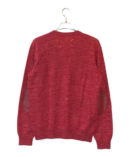 Maison Margiela（メゾンマルジェラ）Maison Margiela (メゾンマルジェラ) エルボーパッチウールニット レッド サイズ:Mの古着・服飾アイテム