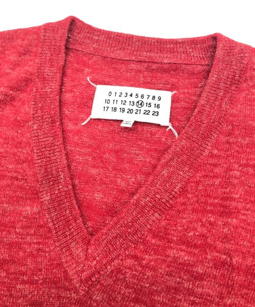 Maison Margiela（メゾンマルジェラ）Maison Margiela (メゾンマルジェラ) エルボーパッチウールニット レッド サイズ:Mの古着・服飾アイテム