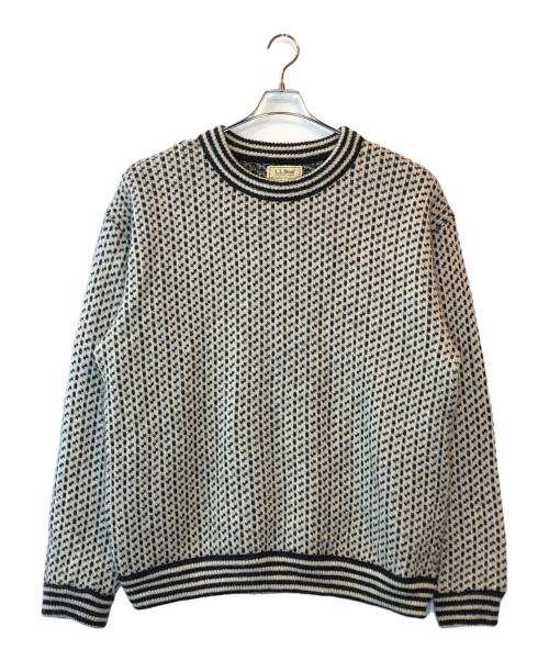 L.L.Bean（エルエルビーン）L.L.Bean (エルエルビーン) バーズアイニット ライトグレー サイズ:X-LARGEの古着・服飾アイテム