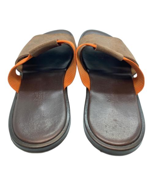 HERMES（エルメス）HERMES (エルメス) スウェードサンダル ブラウン サイズ:Lの古着・服飾アイテム