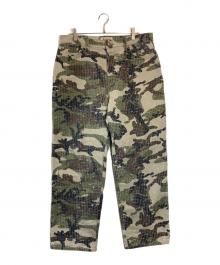 stussy（ステューシー）の古着「BIG OL' JEAN CAMO CANVAS NEEDLE PUNCH」｜グリーン