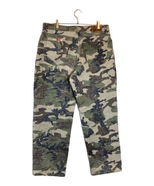 stussy（ステューシー）stussy (ステューシー) BIG OL' JEAN CAMO CANVAS NEEDLE PUNCH グリーン サイズ:SIZE 34の古着・服飾アイテム