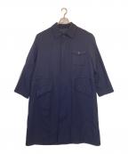 Y's for menワイズフォーメン）の古着「ウェストコードウールステンカラーコート」｜ネイビー