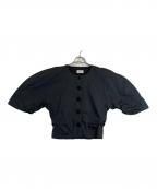 LEMAIREルメール）の古着「パフスリーブノーカラーシャツ」｜ブラック