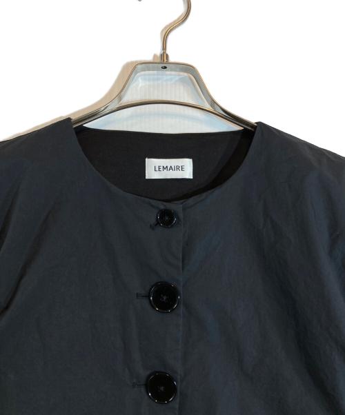 LEMAIRE（ルメール）LEMAIRE (ルメール) パフスリーブノーカラーシャツ ブラック サイズ:SIZE 36の古着・服飾アイテム