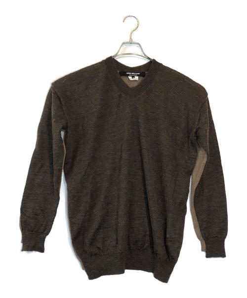 JUNYA WATANABE COMME des GARCONS（(ジュンヤワタナベ コムデギャルソン）JUNYA WATANABE COMME des GARCONS ((ジュンヤワタナベ コムデギャルソン) 前後切替えVネックニット ブラウン サイズ:SIZE Sの古着・服飾アイテム