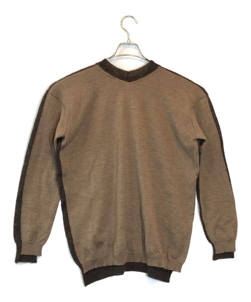 JUNYA WATANABE COMME des GARCONS（(ジュンヤワタナベ コムデギャルソン）JUNYA WATANABE COMME des GARCONS ((ジュンヤワタナベ コムデギャルソン) 前後切替えVネックニット ブラウン サイズ:SIZE Sの古着・服飾アイテム