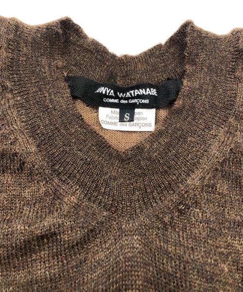 JUNYA WATANABE COMME des GARCONS（(ジュンヤワタナベ コムデギャルソン）JUNYA WATANABE COMME des GARCONS ((ジュンヤワタナベ コムデギャルソン) 前後切替えVネックニット ブラウン サイズ:SIZE Sの古着・服飾アイテム