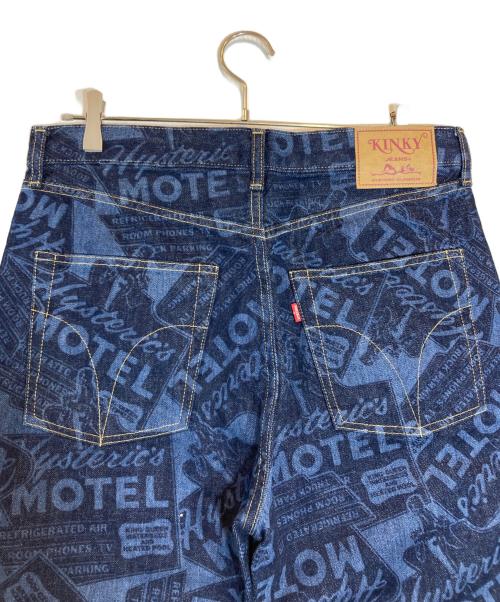 Hysteric Glamour（ヒステリックグラマー）Hysteric Glamour (ヒステリックグラマー) MOTEL柄デニムパンツ ブルー サイズ:SIZE 81cm (W32)の古着・服飾アイテム