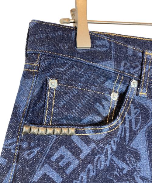 Hysteric Glamour（ヒステリックグラマー）Hysteric Glamour (ヒステリックグラマー) MOTEL柄デニムパンツ ブルー サイズ:SIZE 81cm (W32)の古着・服飾アイテム