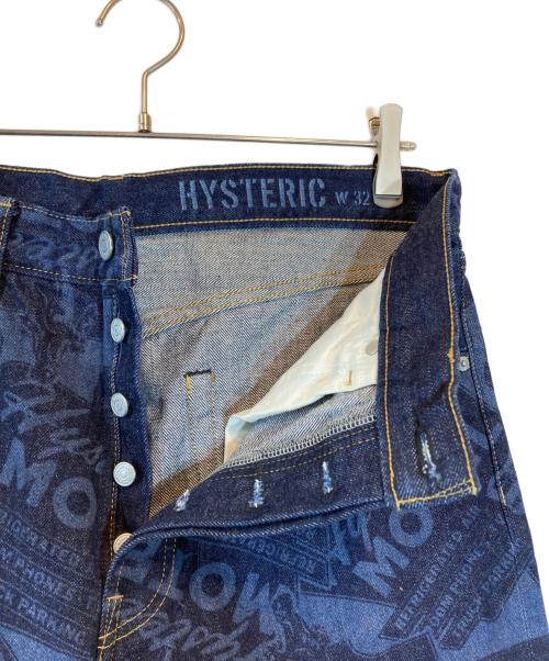 Hysteric Glamour（ヒステリックグラマー）Hysteric Glamour (ヒステリックグラマー) MOTEL柄デニムパンツ ブルー サイズ:SIZE 81cm (W32)の古着・服飾アイテム