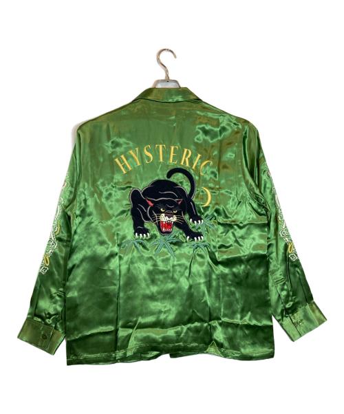 Hysteric Glamour（ヒステリックグラマー）Hysteric Glamour (ヒステリックグラマー) BLACK PANTHER刺繍 スーベニアシャツ グリーン サイズ:XL 未使用品の古着・服飾アイテム