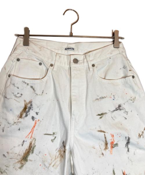 AURALEE（オーラリー）AURALEE (オーラリー) HARD TWIST DENIM HAND PAINTED 5P PANTS ホワイト サイズ:SIZE 32の古着・服飾アイテム