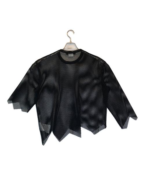 BLACK COMME des GARCONS（ブラックコムデギャルソン）BLACK COMME des GARCONS (ブラックコムデギャルソン) メッシュカットソー ブラック サイズ:Sの古着・服飾アイテム
