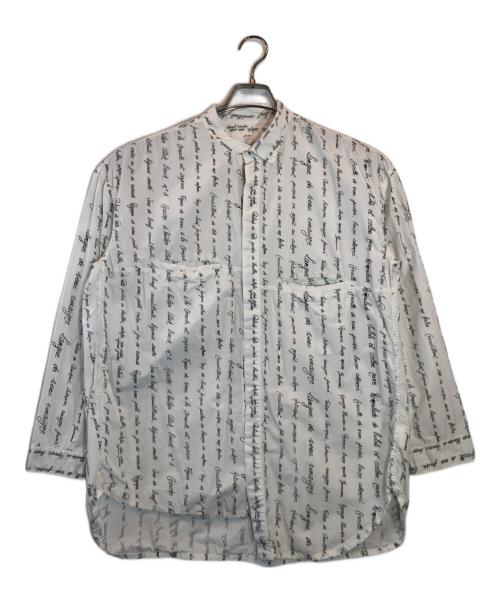 OUTIL（ウティ）OUTIL (ウティ) 総柄ノーカラーシャツ ホワイト サイズ:1の古着・服飾アイテム