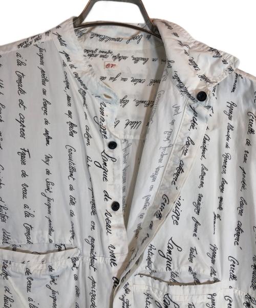 OUTIL（ウティ）OUTIL (ウティ) 総柄ノーカラーシャツ ホワイト サイズ:1の古着・服飾アイテム