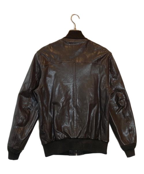 Hysteric Glamour（ヒステリックグラマー）Hysteric Glamour (ヒステリックグラマー) ゴートレザー リブブルゾン ブラウン サイズ:Lの古着・服飾アイテム