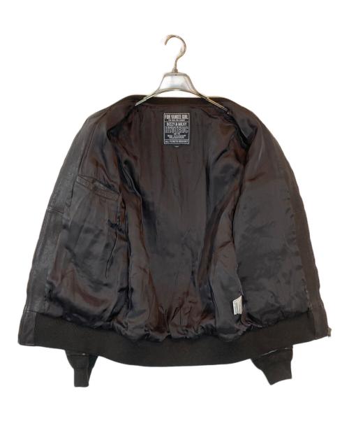 Hysteric Glamour（ヒステリックグラマー）Hysteric Glamour (ヒステリックグラマー) ゴートレザー リブブルゾン ブラウン サイズ:Lの古着・服飾アイテム