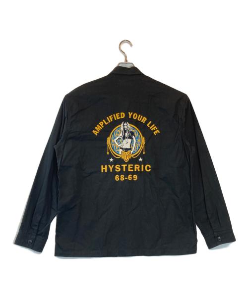 Hysteric Glamour（ヒステリックグラマー）Hysteric Glamour (ヒステリックグラマー) AMPLIFIED刺繍 ユーティリティシャツ ブラック サイズ:SIZE XLの古着・服飾アイテム