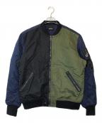 DIESELディーゼル）の古着「カラーブロックMA-1ジャケット」｜ネイビー