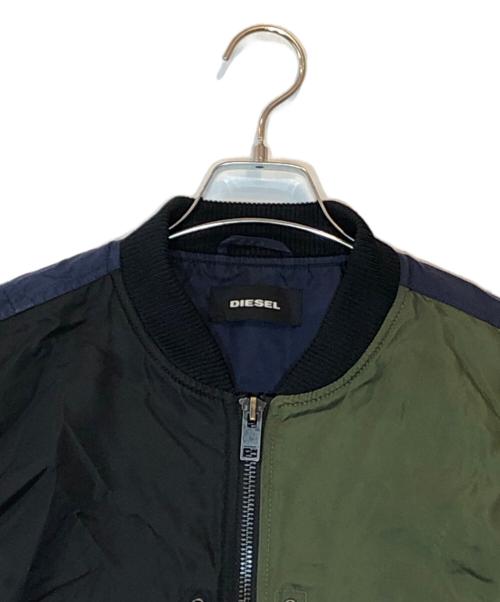 DIESEL（ディーゼル）DIESEL (ディーゼル) カラーブロックMA-1ジャケット ネイビー サイズ:XLの古着・服飾アイテム
