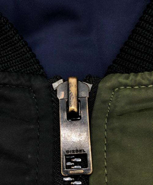 DIESEL（ディーゼル）DIESEL (ディーゼル) カラーブロックMA-1ジャケット ネイビー サイズ:XLの古着・服飾アイテム