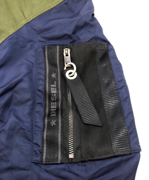 DIESEL（ディーゼル）DIESEL (ディーゼル) カラーブロックMA-1ジャケット ネイビー サイズ:XLの古着・服飾アイテム