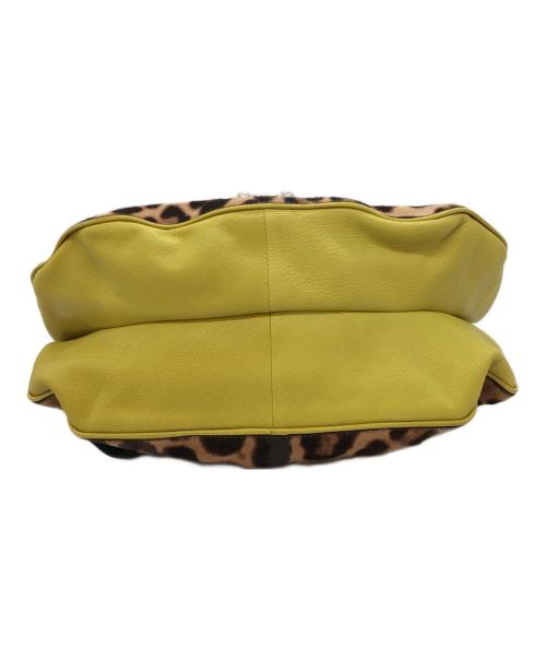 DOLCE & GABBANA（ドルチェ＆ガッバーナ）DOLCE & GABBANA (ドルチェ＆ガッバーナ) レザーハラコショルダーバッグ ブラウン×イエローの古着・服飾アイテム