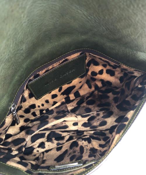DOLCE & GABBANA（ドルチェ＆ガッバーナ）DOLCE & GABBANA (ドルチェ＆ガッバーナ) レザーハラコショルダーバッグ ブラウン×イエローの古着・服飾アイテム