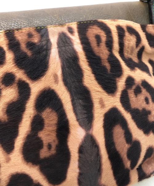 DOLCE & GABBANA（ドルチェ＆ガッバーナ）DOLCE & GABBANA (ドルチェ＆ガッバーナ) レザーハラコショルダーバッグ ブラウン×イエローの古着・服飾アイテム