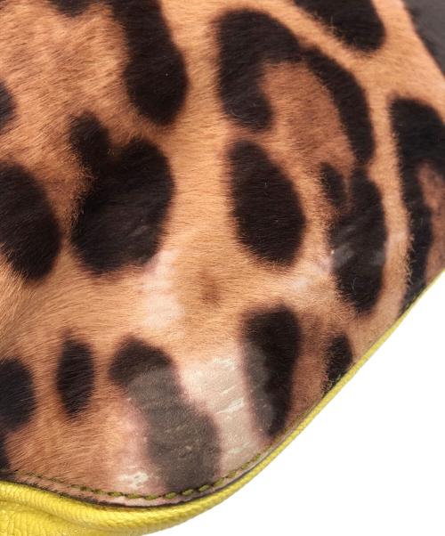 DOLCE & GABBANA（ドルチェ＆ガッバーナ）DOLCE & GABBANA (ドルチェ＆ガッバーナ) レザーハラコショルダーバッグ ブラウン×イエローの古着・服飾アイテム