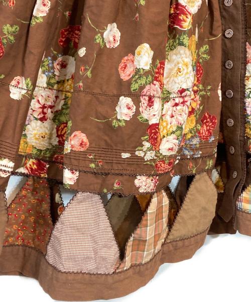 PINK HOUSE（ピンクハウス）PINK HOUSE (ピンクハウス) ブーケパッチワークワンピース ブラウン サイズ:下記参照の古着・服飾アイテム