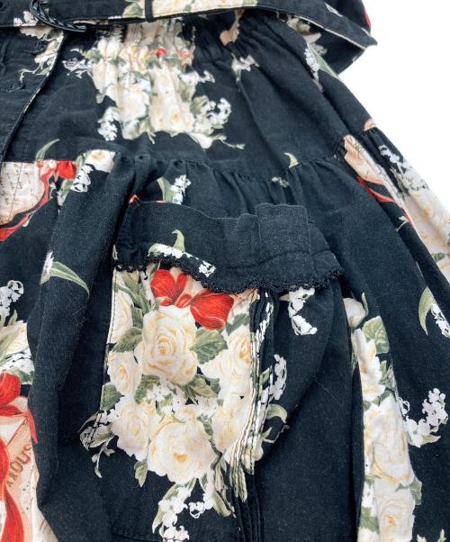 PINK HOUSE（ピンクハウス）PINK HOUSE (ピンクハウス) ローズブーケレターワンピース ブラック サイズ:下記参照の古着・服飾アイテム