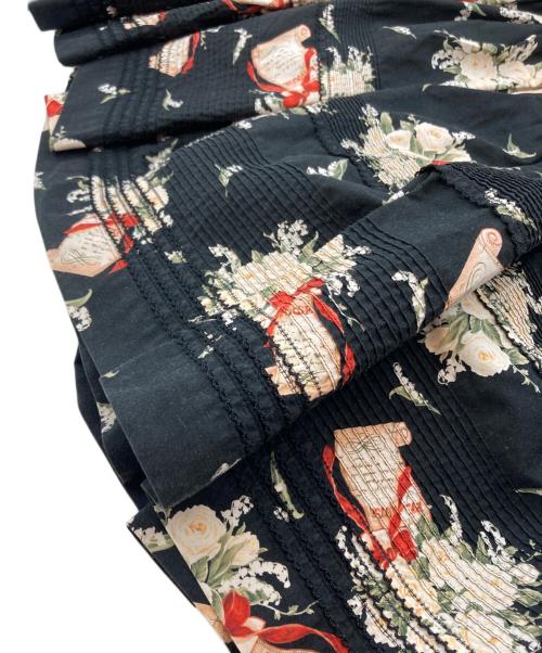 PINK HOUSE（ピンクハウス）PINK HOUSE (ピンクハウス) ローズブーケレターワンピース ブラック サイズ:下記参照の古着・服飾アイテム