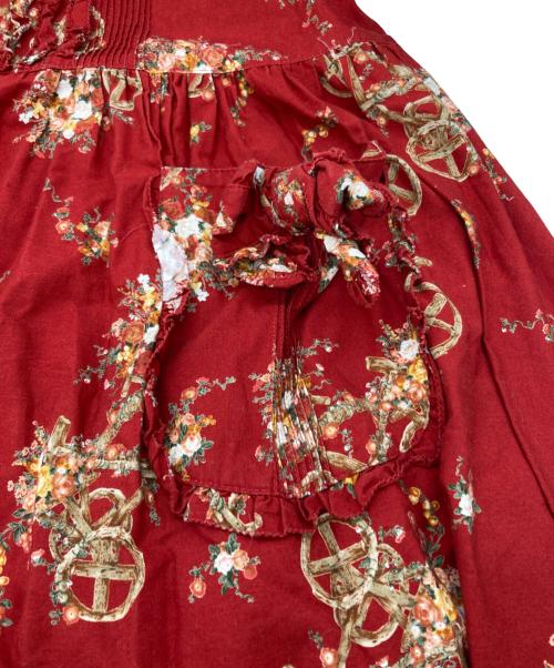 PINK HOUSE（ピンクハウス）PINK HOUSE (ピンクハウス) バイク柄フリルワンピース レッド サイズ:下記参照の古着・服飾アイテム