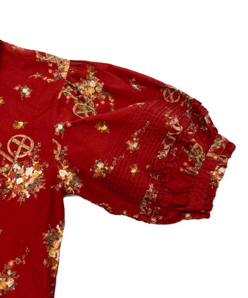 PINK HOUSE（ピンクハウス）PINK HOUSE (ピンクハウス) バイク柄フリルワンピース レッド サイズ:下記参照の古着・服飾アイテム