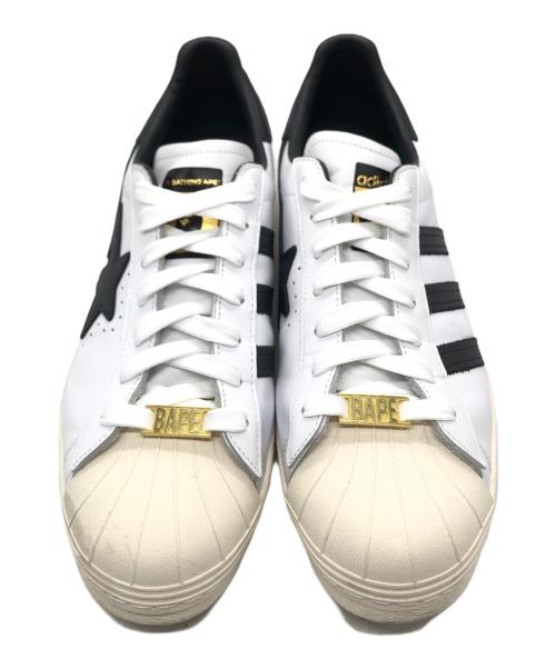 adidas（アディダス）adidas (アディダス) A BATHING APE (ア ベイシング エイプ) Superstar 80s ホワイト サイズ:28ｃｍの古着・服飾アイテム