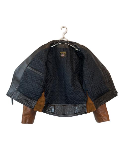 VANSON（バンソン）VANSON (バンソン) ダブルライダースジャケット ブラウン サイズ:SIZE Lの古着・服飾アイテム