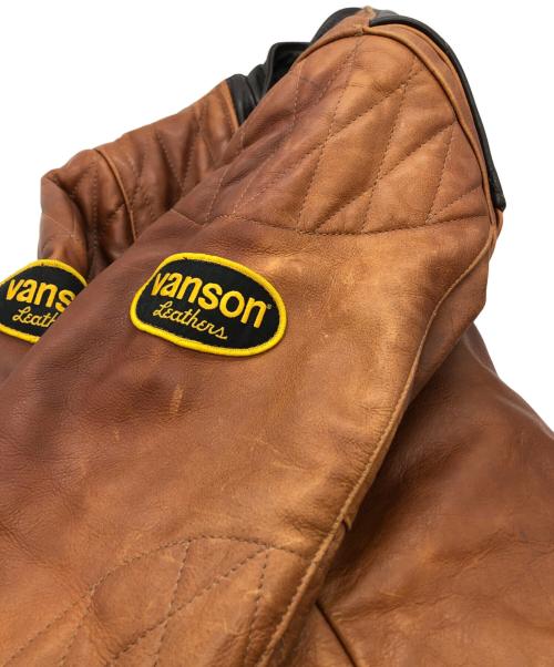 VANSON（バンソン）VANSON (バンソン) ダブルライダースジャケット ブラウン サイズ:SIZE Lの古着・服飾アイテム