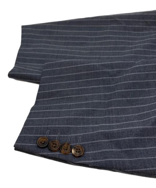 BURBERRY LONDON（バーバリーロンドン）BURBERRY LONDON (バーバリーロンドン) ウール地ストライプセットアップスーツ ネイビー サイズ:サイズ42の古着・服飾アイテム