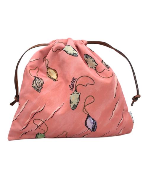 LOEWE（ロエベ）LOEWE (ロエベ) 巾着ポーチ ピンクの古着・服飾アイテム