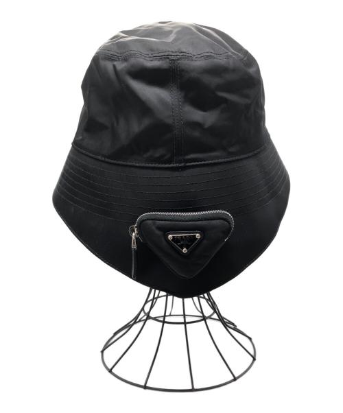 PRADA（プラダ）PRADA (プラダ) Re-Nylon Bucket Hat（リナイロン バケットハット） ブラック サイズ:XLの古着・服飾アイテム